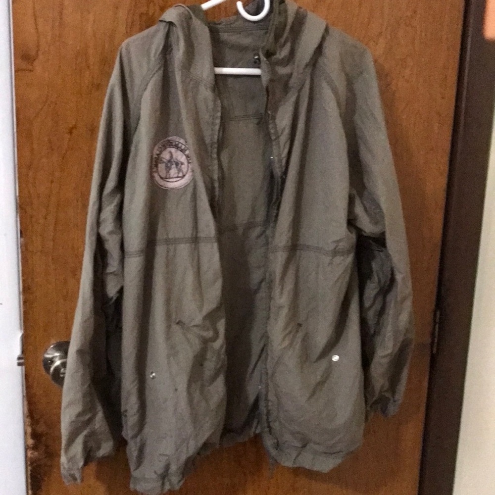 Green windbreaker